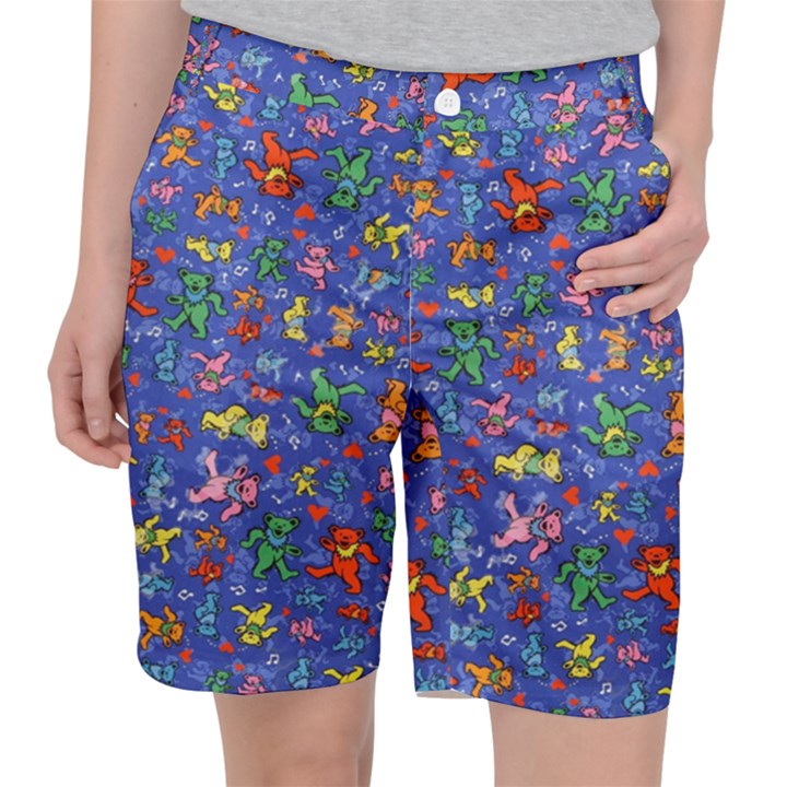 Grateful Dead Dancing Bears Pattern Women s Pocket Shorts