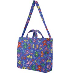 Grateful Dead Dancing Bears Pattern Square Shoulder Tote Bag