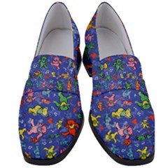 Grateful Dead Dancing Bears Pattern Women s Chunky Heel Loafers