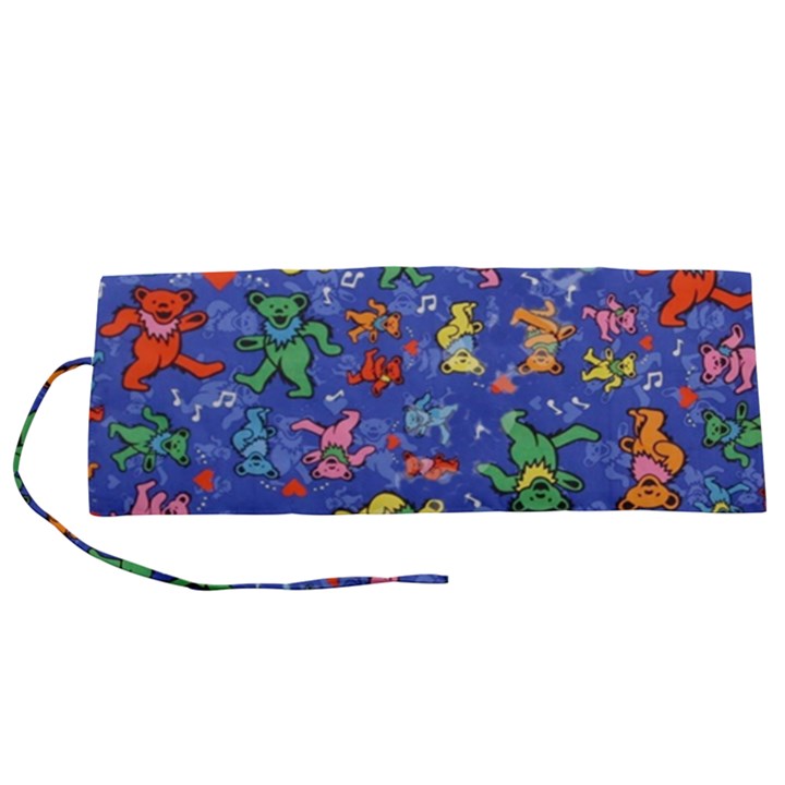 Grateful Dead Dancing Bears Pattern Roll Up Canvas Pencil Holder (S)