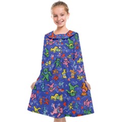 Grateful Dead Dancing Bears Pattern Kids  Midi Sailor Dress