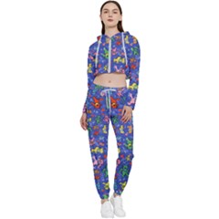 Grateful Dead Dancing Bears Pattern Cropped Zip Up Lounge Set by Salmanaz77