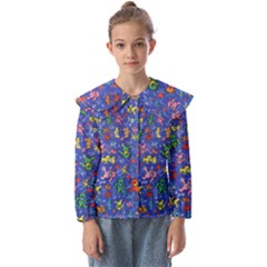 Grateful Dead Dancing Bears Pattern Kids  Peter Pan Collar Blouse