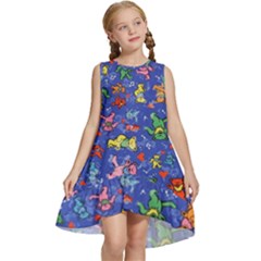 Grateful Dead Dancing Bears Pattern Kids  Frill Swing Dress