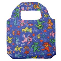 Grateful Dead Dancing Bears Pattern Premium Foldable Grocery Recycle Bag