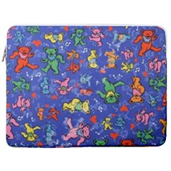 Grateful Dead Dancing Bears Pattern 17  Vertical Laptop Sleeve Case With Pocket by Salmanaz77