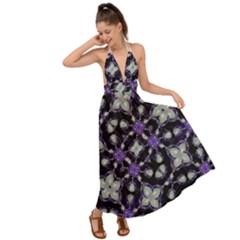 Gothic Radiance Backless Maxi Beach Dress by dflcprintsclothing