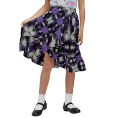 Gothic Radiance Kids  Ruffle Flared Wrap Midi Skirt by dflcprintsclothing