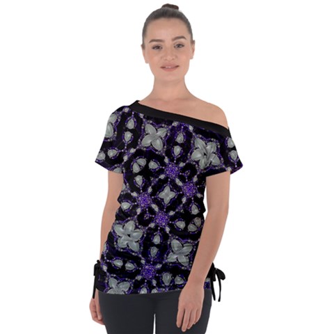 Gothic Radiance Off Shoulder Tie-up T-shirt by dflcprintsclothing