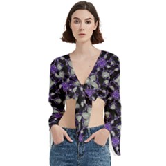 Gothic Radiance Trumpet Sleeve Cropped Top