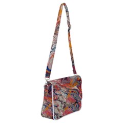 Abstract Flames Shoulder Bag With Back Zipper