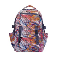 Abstract Flames Carry-on Double Buckle Travel Backpack by kaleidomarblingart