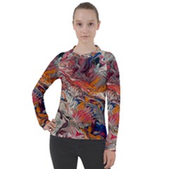 Abstract Flames Women s Pique Long Sleeve T-shirt