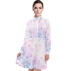 Digital Art Artwork Abstract Pink Purple Long Sleeve Chiffon Shirt Dress