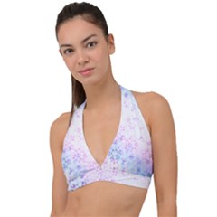 Digital Art Artwork Abstract Pink Purple Halter Plunge Bikini Top