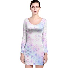 Digital Art Artwork Abstract Pink Purple Long Sleeve Velvet Bodycon Dress