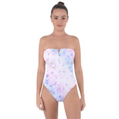 Digital Art Artwork Abstract Pink Purple Tie Back One Piece Swimsuit by Dutashop