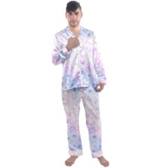 Digital Art Artwork Abstract Pink Purple Men s Long Sleeve Satin Pajamas Set