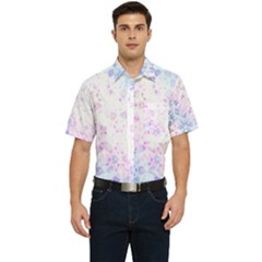 Digital Art Artwork Abstract Pink Purple Men s Short Sleeve Pocket Shirt 