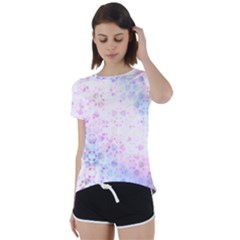 Digital Art Artwork Abstract Pink Purple Short Sleeve Open Back T-shirt