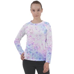 Digital Art Artwork Abstract Pink Purple Women s Long Sleeve Raglan T-shirt