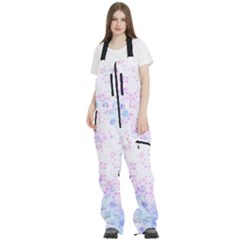 Digital Art Artwork Abstract Pink Purple Women s Front Zip Ski And Snowboard Bib Pants