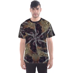 Abstract Organic Pattern Design In Dark Warm Colors Men s Sport Mesh T-shirt