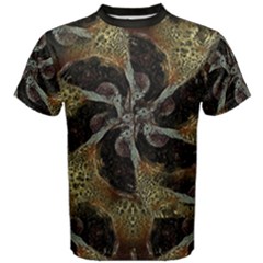 Abstract Organic Pattern Design In Dark Warm Colors Men s Cotton T-shirt