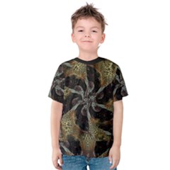 Abstract Organic Pattern Design In Dark Warm Colors Kids  Cotton T-shirt