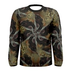 Abstract Organic Pattern Design In Dark Warm Colors Men s Long Sleeve T-shirt