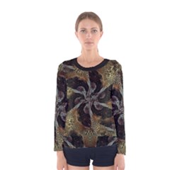 Abstract Organic Pattern Design In Dark Warm Colors Women s Long Sleeve T-shirt