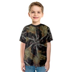 Abstract Organic Pattern Design In Dark Warm Colors Kids  Sport Mesh T-shirt