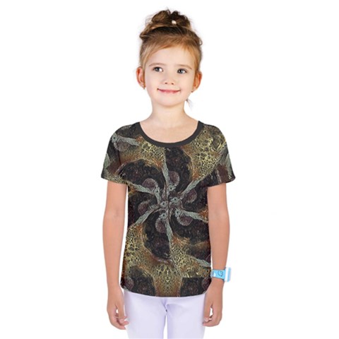 Abstract Organic Pattern Design In Dark Warm Colors Kids  One Piece T-shirt by dflcprintsclothing