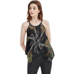 Abstract Organic Pattern Design In Dark Warm Colors Flowy Camisole Tank Top