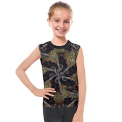 Abstract Organic Pattern Design In Dark Warm Colors Kids  Mesh Tank Top