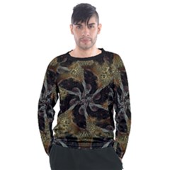 Abstract Organic Pattern Design In Dark Warm Colors Men s Long Sleeve Raglan T-shirt