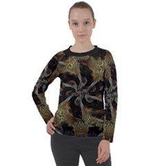 Abstract Organic Pattern Design In Dark Warm Colors Women s Long Sleeve Raglan T-shirt