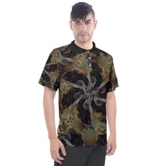 Abstract Organic Pattern Design In Dark Warm Colors Men s Polo T-shirt