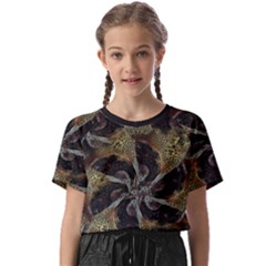 Abstract Organic Pattern Design In Dark Warm Colors Kids  Basic T-shirt