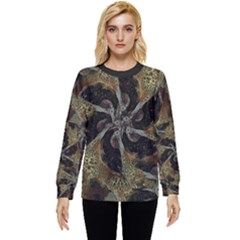 Abstract Organic Pattern Design In Dark Warm Colors Hidden Pocket Sweatshirt