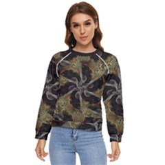 Abstract Organic Pattern Design In Dark Warm Colors Women s Long Sleeve Raglan T-shirt