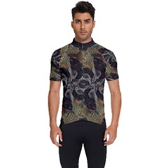 Abstract Organic Pattern Design In Dark Warm Colors Men s Short Sleeve Cycling Jersey