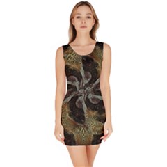 Abstract Ornate Organic Texture Design Print Bodycon Dress