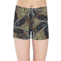 Abstract Ornate Organic Texture Design Print Kids  Sports Shorts