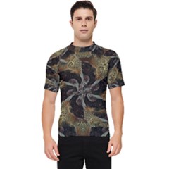 Abstract Ornate Organic Texture Design Print Men s Short Sleeve Rash Guard