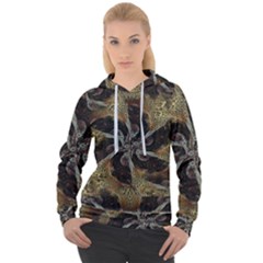 Abstract Ornate Organic Texture Design Print Women s Overhead Hoodie