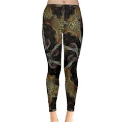 Abstract Ornate Organic Texture Design Print Inside Out Leggings