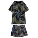 Abstract Ornate Organic Texture Design Print Kids  Swim T-Shirt and Shorts Set View1