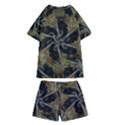 Abstract Ornate Organic Texture Design Print Kids  Swim T-Shirt and Shorts Set View2