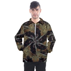 Abstract Ornate Organic Texture Design Print Men s Half Zip Pullover